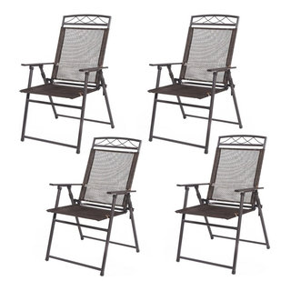 Set of 4 Outdoor Folding Sling Chairs - Modern - Outdoor Folding Chairs -  by Imtinanz, LLC | Houzz