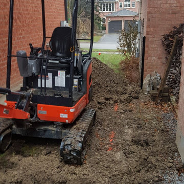 Excavation of a separate entrance for a Basement Apartment