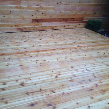 Custom Ground Level Cedar Deck