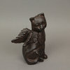 Set of 2 Brown Cast Iron Angel Cat Decorative Bookends Book Shelf Home Decor Ar