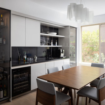 Home Bar with Smoked Glass Cabinet & Wine Storage