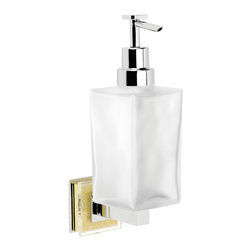 Secret Bath - Alexa Chrome Gold Swarovski Crystals Wall Soap Dispenser. - Soap & Lotion Dispensers