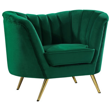 Margo Velvet Upholstered Set, Green, Chair