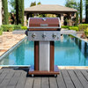 Permasteel 3 Burner Propane Gas Grill with Folding Side Shelves, Copper