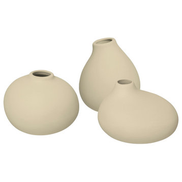 Nona Set of 3 Mini Vases,  Vanilla