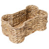Boho Brown Woven Water Hyacinth Bone Shaped Storage Basket