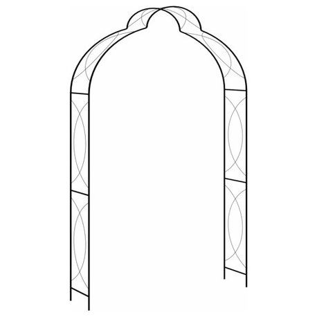 vidaXL Garden Arch Trellis for Climbing Plants Iron Arbor Garden Archway Black