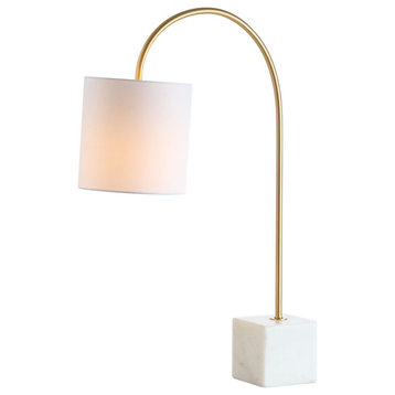 JONATHAN Y Lighting JYL5023A Fisher 1 Light 25" Tall LED Arc - Marble / Brass