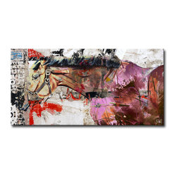 Ready2HangArt - Equestrian Saddle Ink I, 12"x24" - Prints And Posters