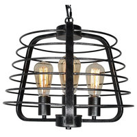 Industrial Hanging Light Fixture, Antique Metal Cage Chandelier