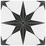 SomerTile - 9.75" x 9.75" Cilento Porcelain Floor and Wall Tile, Nero, Set of 16 - Pieces Per Case: 16