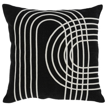 Claudie 22" Throw Pillow in Black by Kosas Home