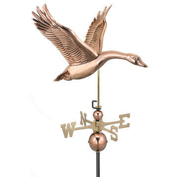 Feathered Goose Weathervane, Pure Copper