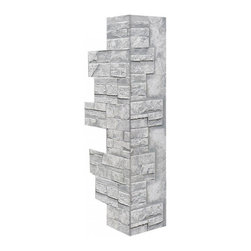 136-36-STACKED STONE VENEER CORNER 36"H X 11"W X 1 1/4"D - Wall Panels