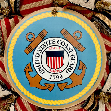 Coast Guard Handmade Deco Mesh Military Wreath