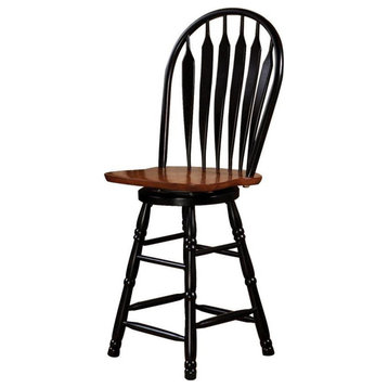 Black Cherry Selections 24" Swivel Barstool, Antique Black and Cherry