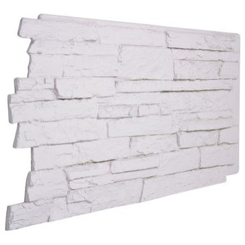 Faux Stone Wall Panel - BRIGHTON, Stone White, 24in X 48in Wall Panel