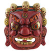 Nepalese Lord Mahakala Tibetan Buddhism Wooden Mask Wall Decor