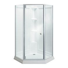 50 Most Por Shower Stalls And Kits For 2018 Houzz Sterling Solitaire 42 Corner Shower Kit Clear Gl Silver