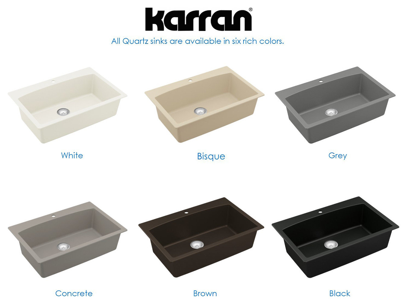Karran Drop-In Quartz 33" 1-Hole Single Bowl Kitchen Sink, Grey