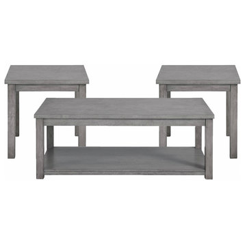 Picket House Furnishings Rhys Transitional Occasional Table Set in Gray
