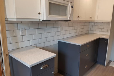 Kitchen - kitchen idea in Other with subway tile backsplash
