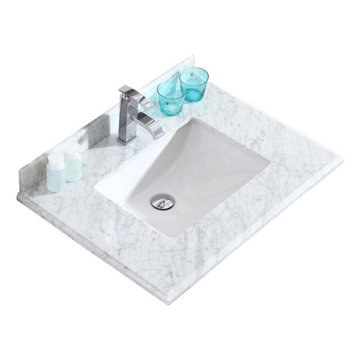 Laviva 313SQ1H-30-WC Countertop - 30" - Single Hole with Rectangular Sink - Whit