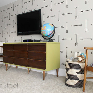 Tribal Arrows Stenciled Playroom