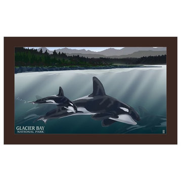 Mike Rangner Glacier Bay National Park Orca Pod Alaska Art Print, 30"x45"