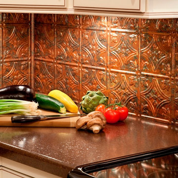 Fasade Traditional 1 Backsplash Panel in Copper Fantasy