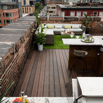 Urban Rooftop Deck -- Envision Distinction Rustic Walnut composite decking