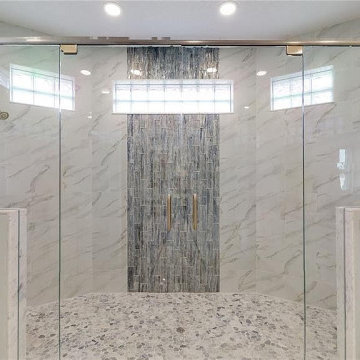 Cool-Toned Urban Bathroom Remodeling in Milpitas, CA