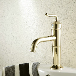 Ti-PVD Single Handle One Hole Centerset Bathroom Sink Faucet TP0487G - Bathroom Sink Faucets