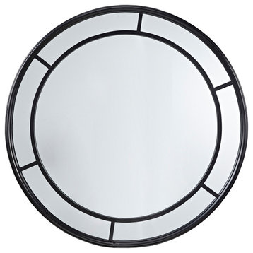 Martha Stewart Katonah Black Round Wall Mirror 36"
