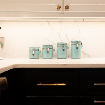 Modern Two-Tone Kitchen Remodel | Black & White Cabinets, Quartz Countertops