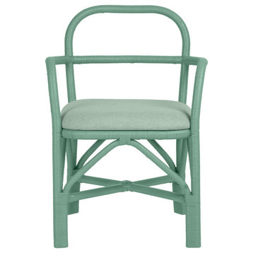 Ginny Rattan Dining Chair, Green