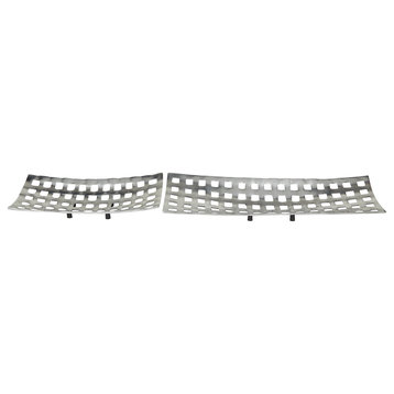 Contemporary Silver Aluminum Metal Tray Set 30687