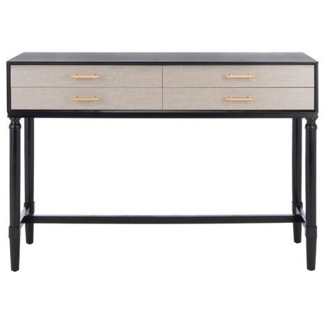 Estella 4Drw Console Table Black Safavieh