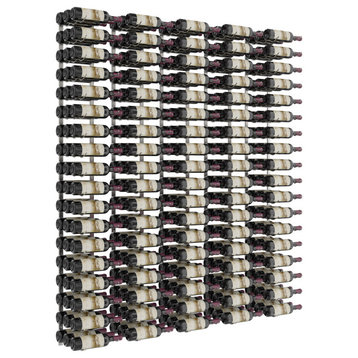 W Series Feature Wall Wine Rack Kit (metal wall mounted bottle storage), Brushed Nickel, 270 Bottles (Triple Deep)