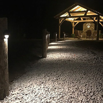 Timber Frame Pavilion with Live Edge Eastern Cedar Posts