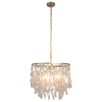 Marina Small Round Pendant Ceiling Light, Natural and Gold, Large