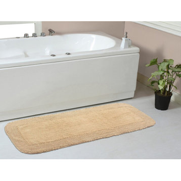 Radiant Collection Bath Rug Set, Machine Wash, 21"x54" Runner, Linen