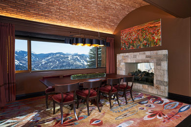 Huge transitional home design photo in Denver