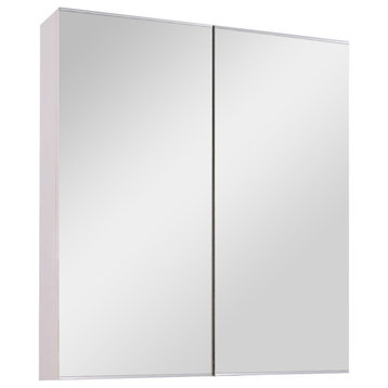 Dual Door Series Medicine Cabinet, 24"x24", Bright Annealed Stainless Steel Trim