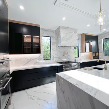Paramus, NJ Ultra Modern Black And Light Oak Kitchen Project