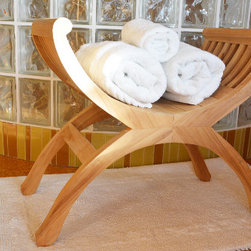 Teak Shower Stool for Bathroom and Spa - Shower Benches & Seats