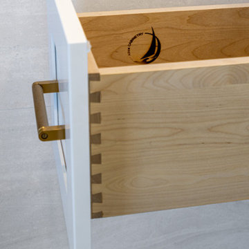 Bright Modern Bathroom with Sleek Cabinets Design |The Cabination