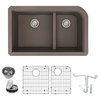 Radius Granite 31" Undermount Kitchen Sink Kit, Espresso