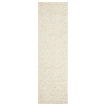 Safavieh Trace Collection TRC102C Rug, Ivory, 2'3" X 12'