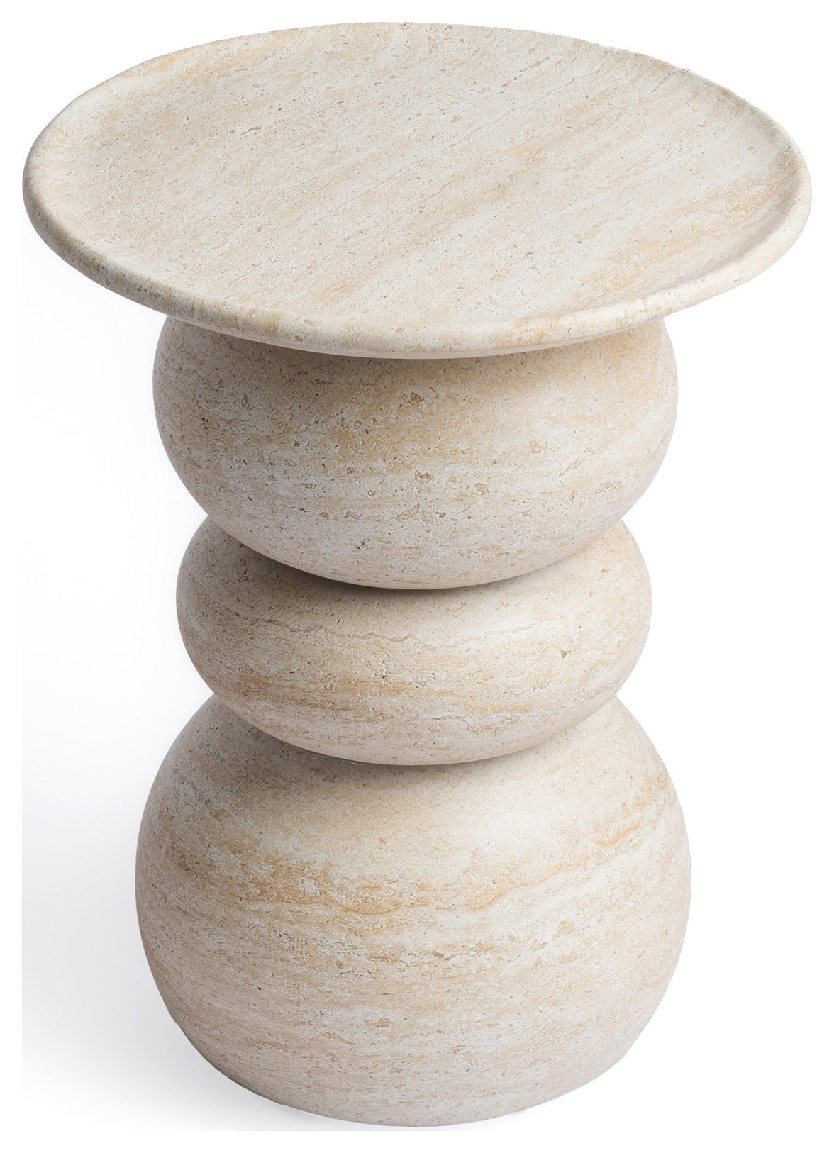 Studio London Elegant Silfi Travertine Effect Stool for Modern Home Bedroom